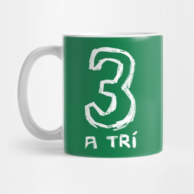 Number 3, Gaelic Irish Number, Three by badlydrawnbabe